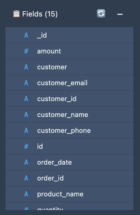 DataSource fields